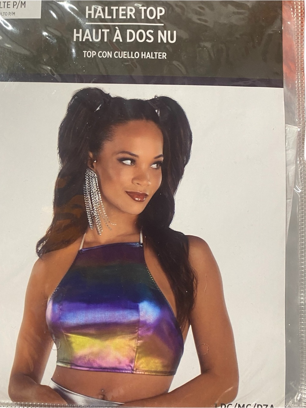 Halter Top Crop - Iridescent Purple Green Gold - Unbranded